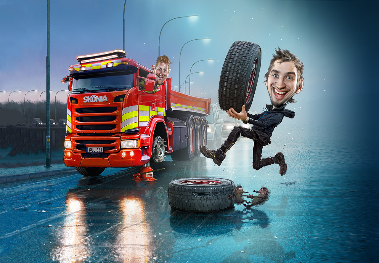 Striping-motiv till Däckteam Norrtälje.