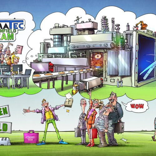 Teckning som visar "Green field" av Camatec