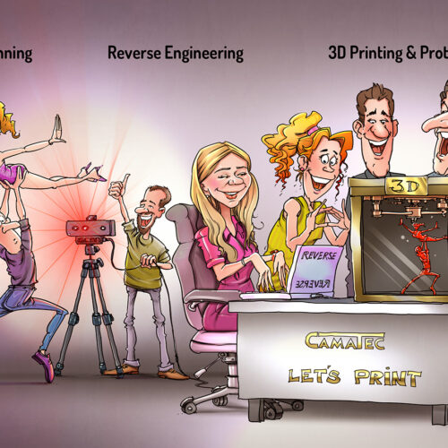 Teckning till Camatec av Laj illustration AB